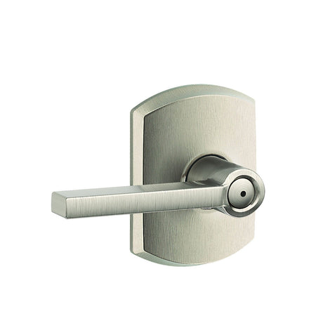 Schlage F40LAT619GRW satin nickel privacy door lever