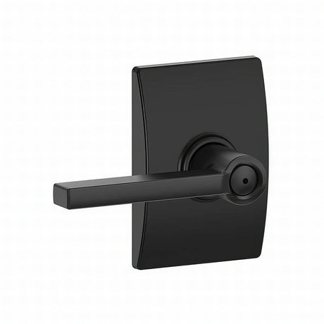 Schlage F40LAT622CEN matte black privacy door lever