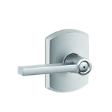 Schlage F40LAT626GRW satin chrome privacy door lever