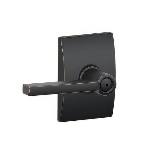 Schlage F40LAT716CEN aged bronze privacy door lever