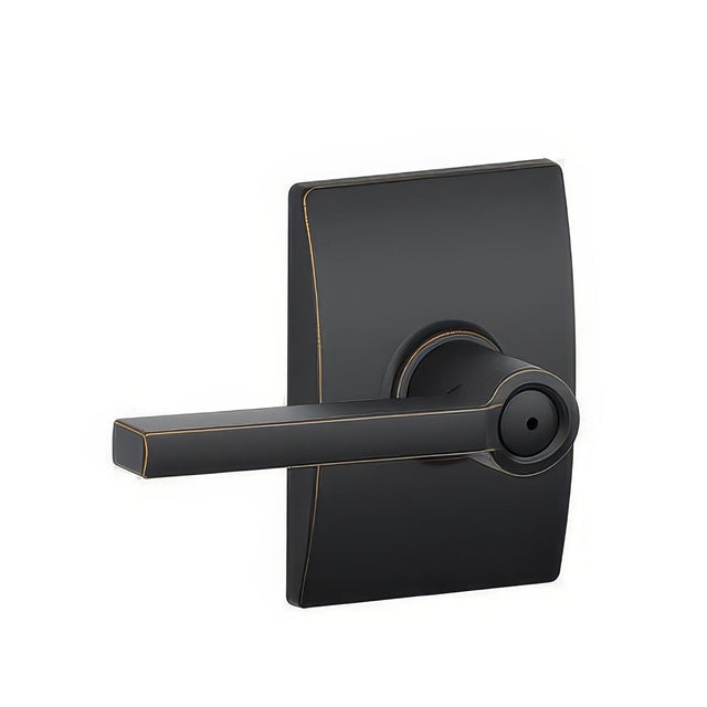 Schlage F40LAT716CEN aged bronze privacy door lever