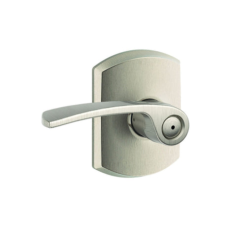 Schlage F40MER619GRW satin nickel privacy door lever