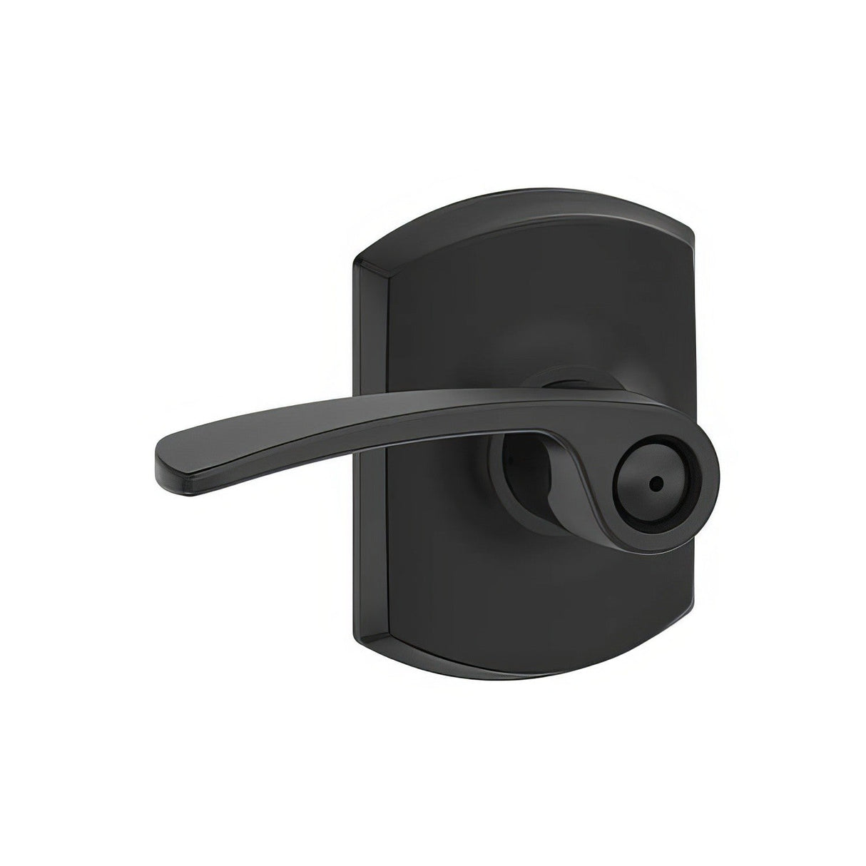 Schlage F40MER622GRW matte black privacy door lever