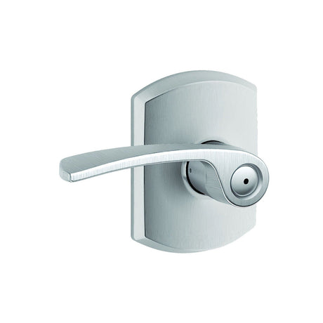 Schlage F40MER626GRW satin chrome privacy door lever