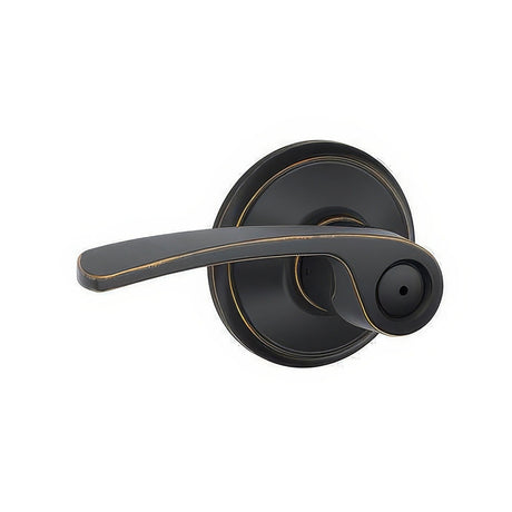 Schlage F40MER716 aged bronze privacy door lever