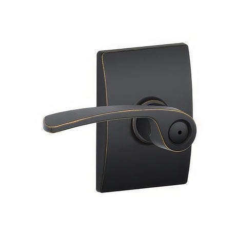 Schlage F40MER716CEN aged bronze privacy door lever