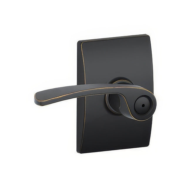 Schlage F40MER716CEN aged bronze privacy door lever