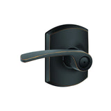 Schlage F40MER716GRW aged bronze privacy door lever