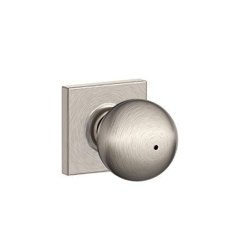Schlage F40ORB619COL satin nickel privacy door knob