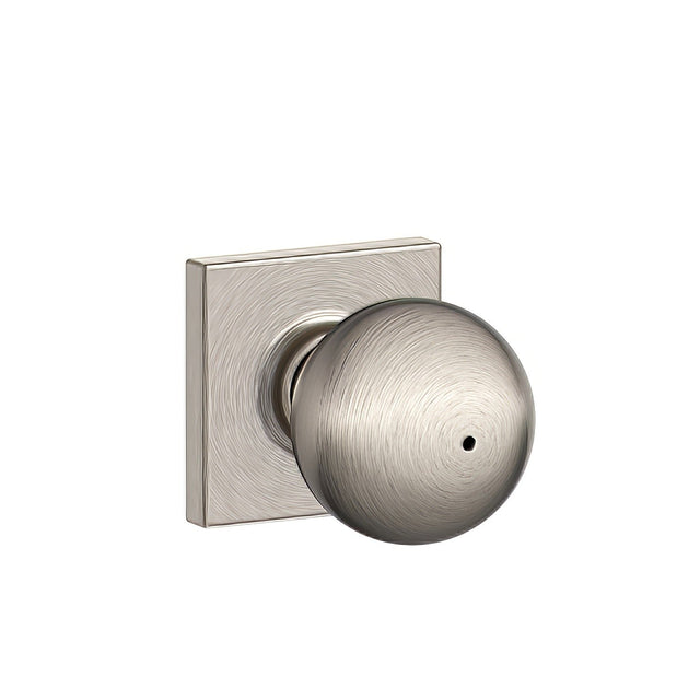Schlage F40ORB619COL satin nickel privacy door knob