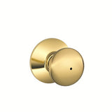 Schlage F40PLY605625 polished brass x chrome privacy door knob