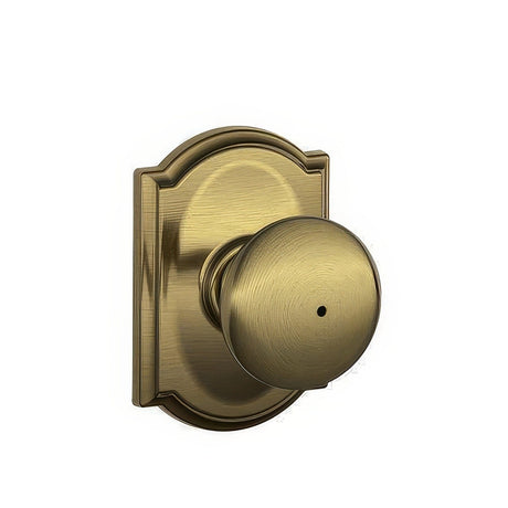 Schlage F40PLY609CAM antique brass privacy door knob