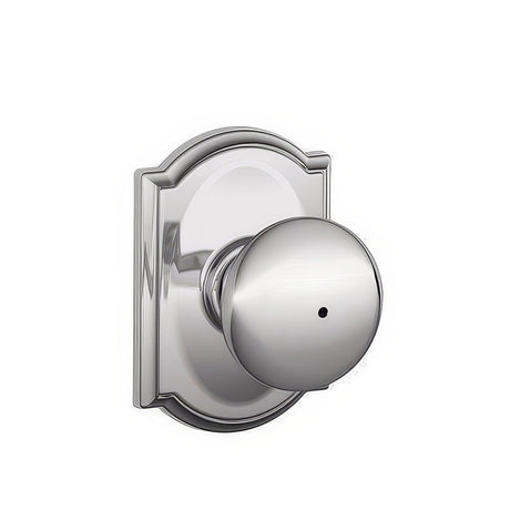 Schlage F40PLY625CAM polished chrome privacy door knob