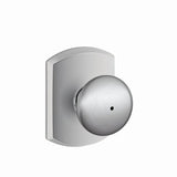 Schlage F40PLY626GRW satin chrome privacy door knob
