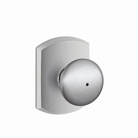 Schlage F40PLY626GRW satin chrome privacy door knob