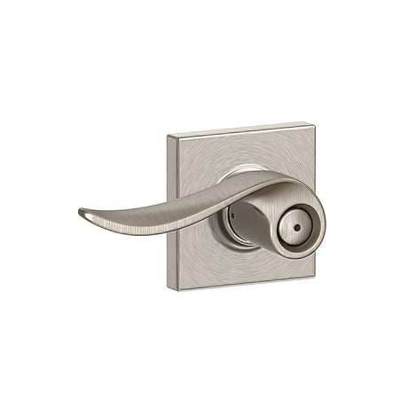 Schlage F40SAC619COL satin nickel privacy door lever