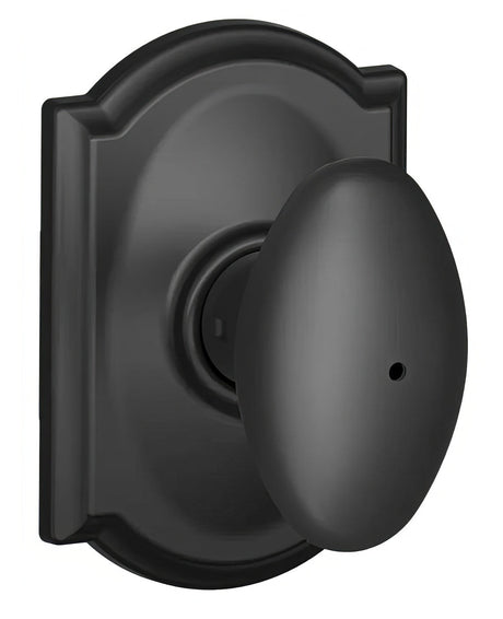 Schlage F40SIE622CAM matte black privacy door knob