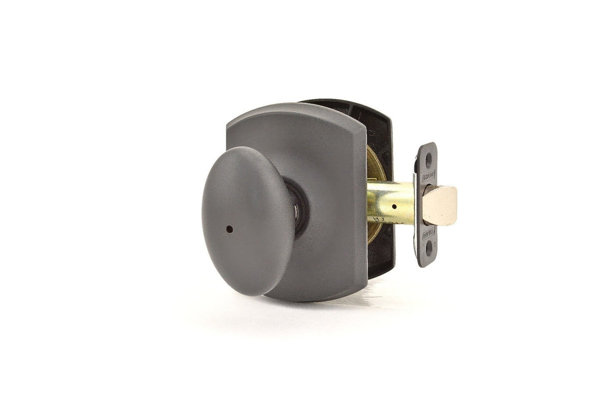 Schlage F40SIE622GRW matte black privacy door knob