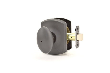 Schlage F40SIE622GRW matte black privacy door knob