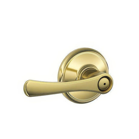 Schlage F40VLA605 polished brass privacy door lever