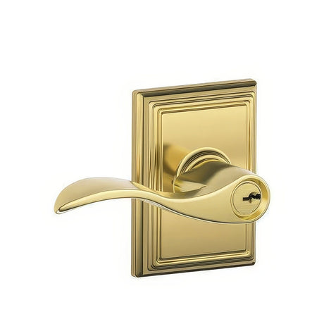 Schlage F51AACC605ADD polished brass keyed entry door lever