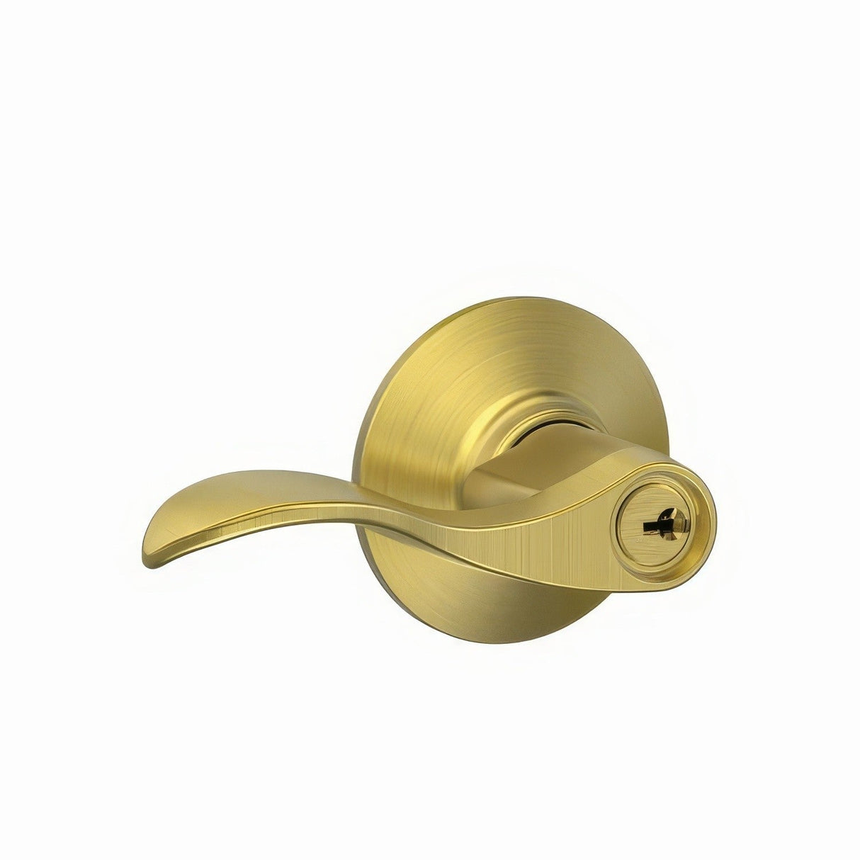 Schlage F51AACC608 satin brass keyed entry door lever
