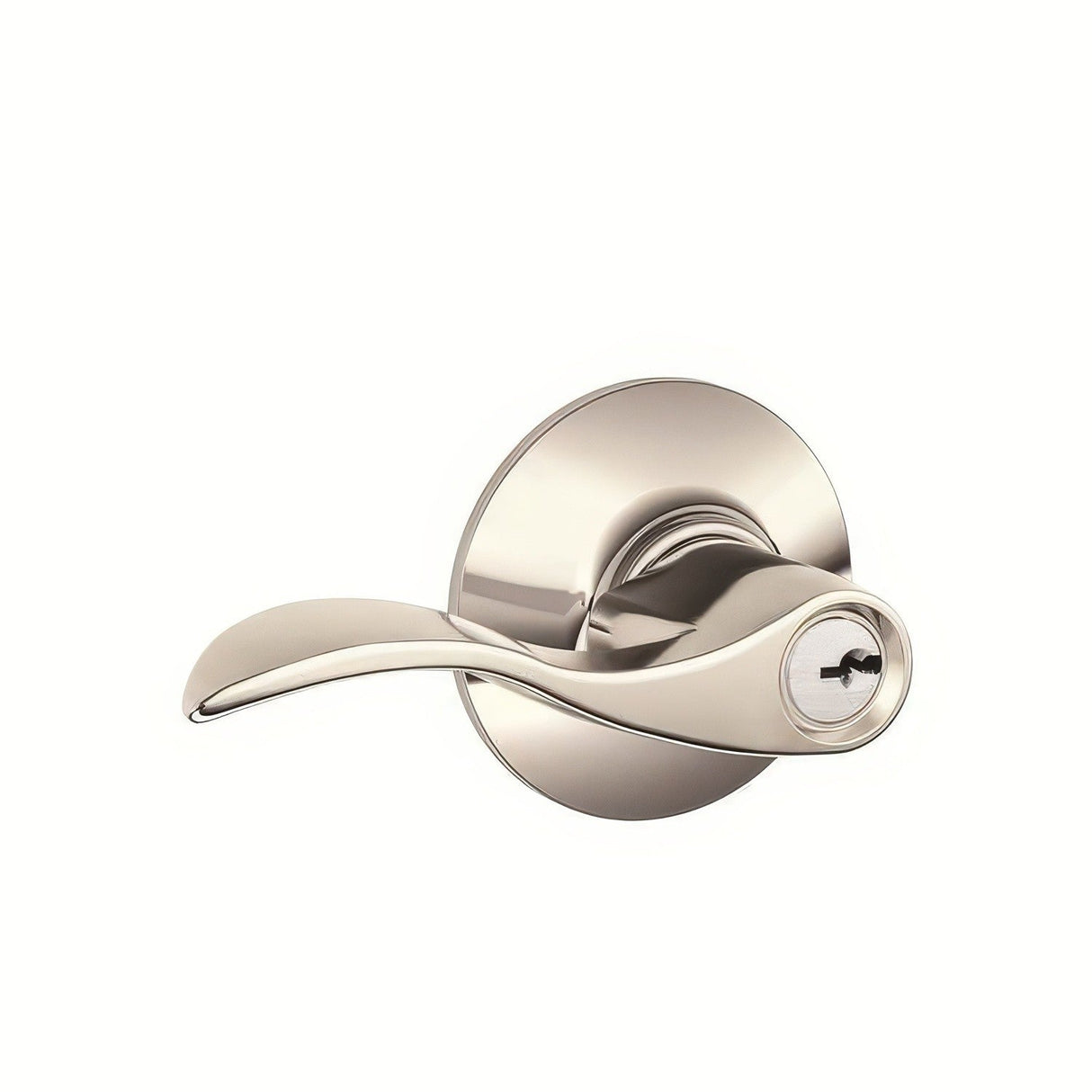 Schlage F51AACC618 bright nickel keyed entry door lever