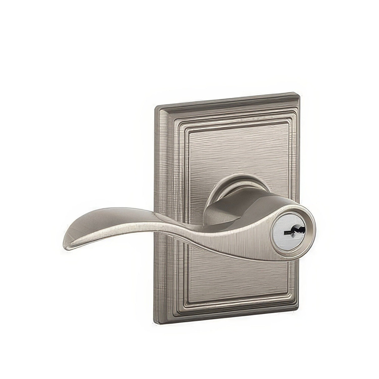 Schlage F51AACC619ADD satin nickel keyed entry door lever