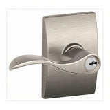 Schlage F51AACC619CEN satin nickel keyed entry door lever