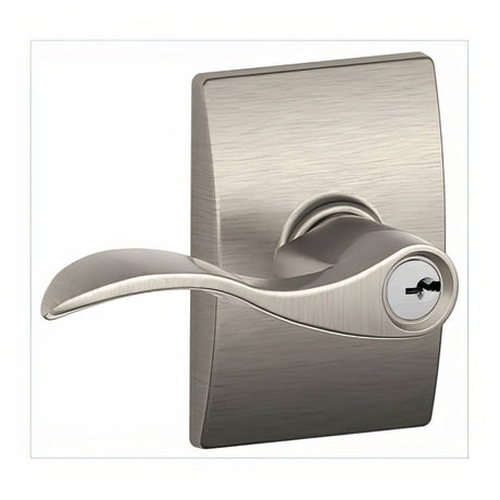 Schlage F51AACC619CEN satin nickel keyed entry door lever
