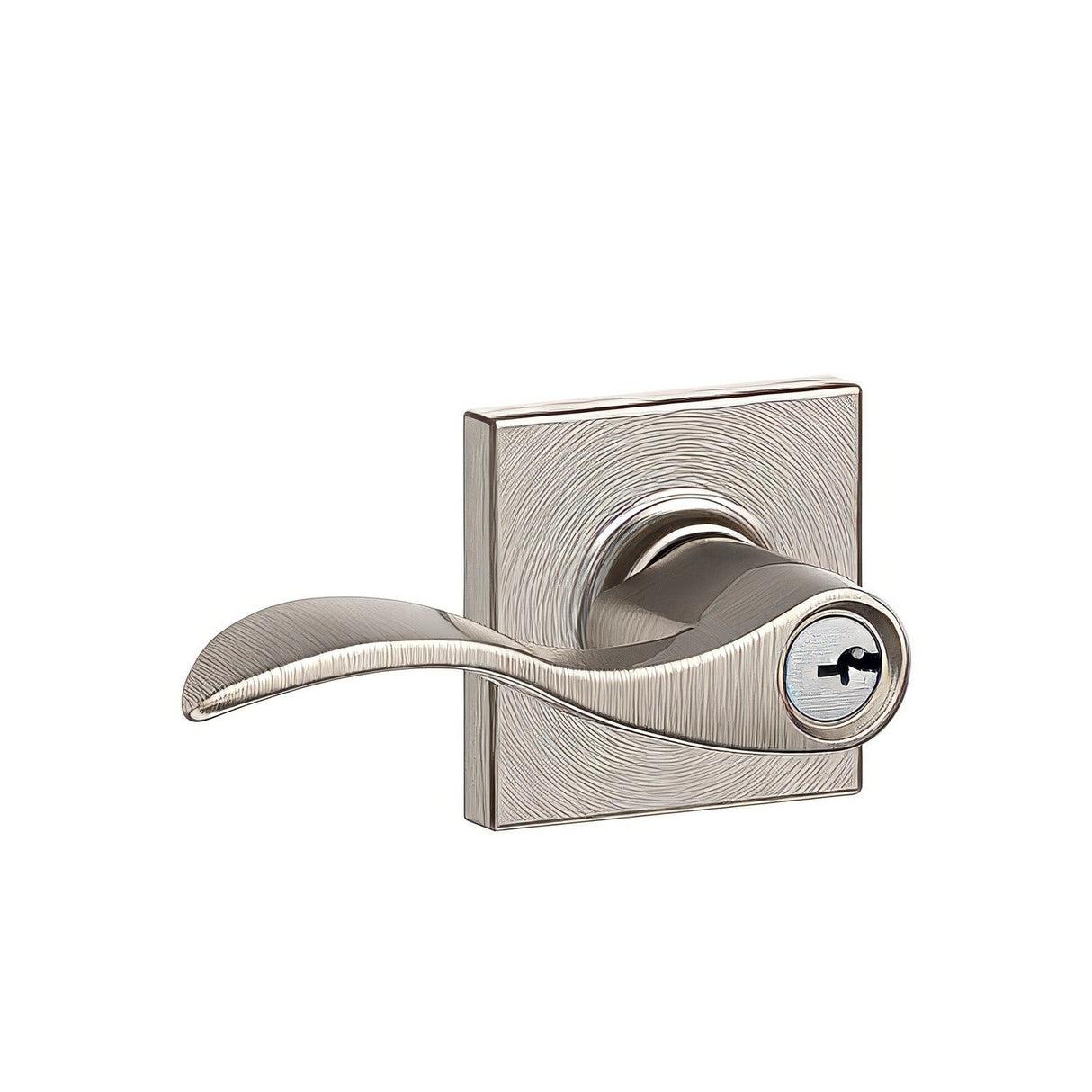 Schlage F51AACC619COL satin nickel keyed entry door lever