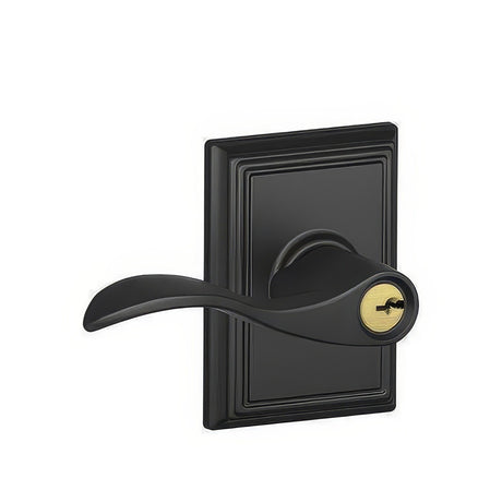 Schlage F51AACC622ADD matte black keyed entry door lever