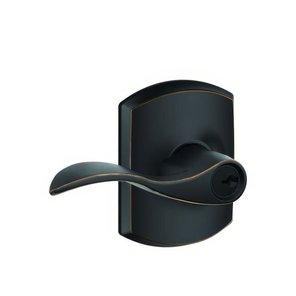 Schlage F51AACC622GRW matt black keyed entry door lever