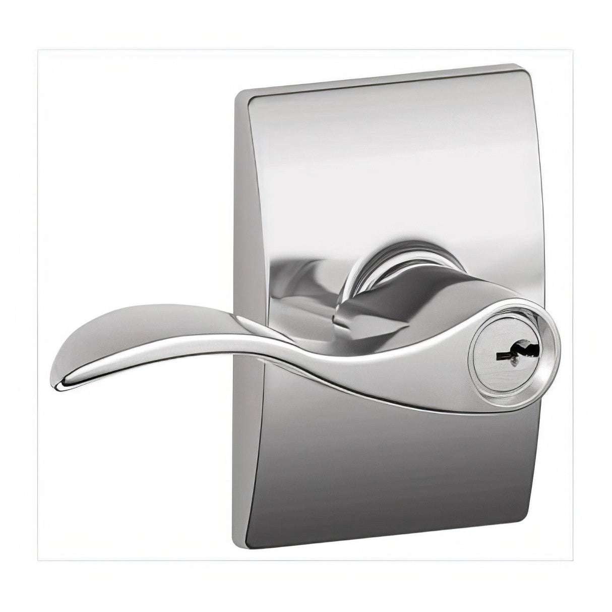 Schlage F51AACC625CEN polished chrome keyed entry door lever