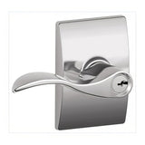 Schlage F51AACC625CEN polished chrome keyed entry door lever