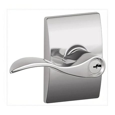 Schlage F51AACC625CEN polished chrome keyed entry door lever