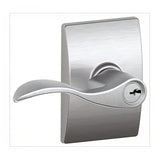 Schlage F51AACC626CEN satin chrome keyed entry door lever