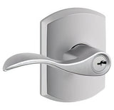 Schlage F51AACC626GRW satin chrome keyed entry door lever