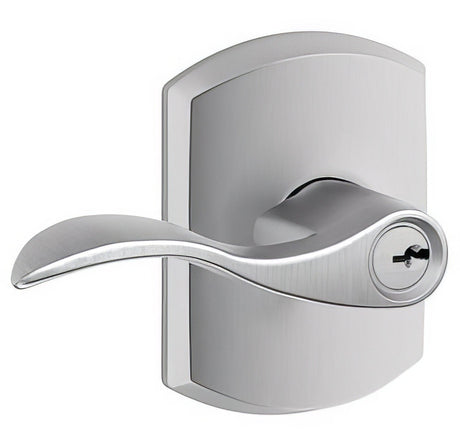 Schlage F51AACC626GRW satin chrome keyed entry door lever