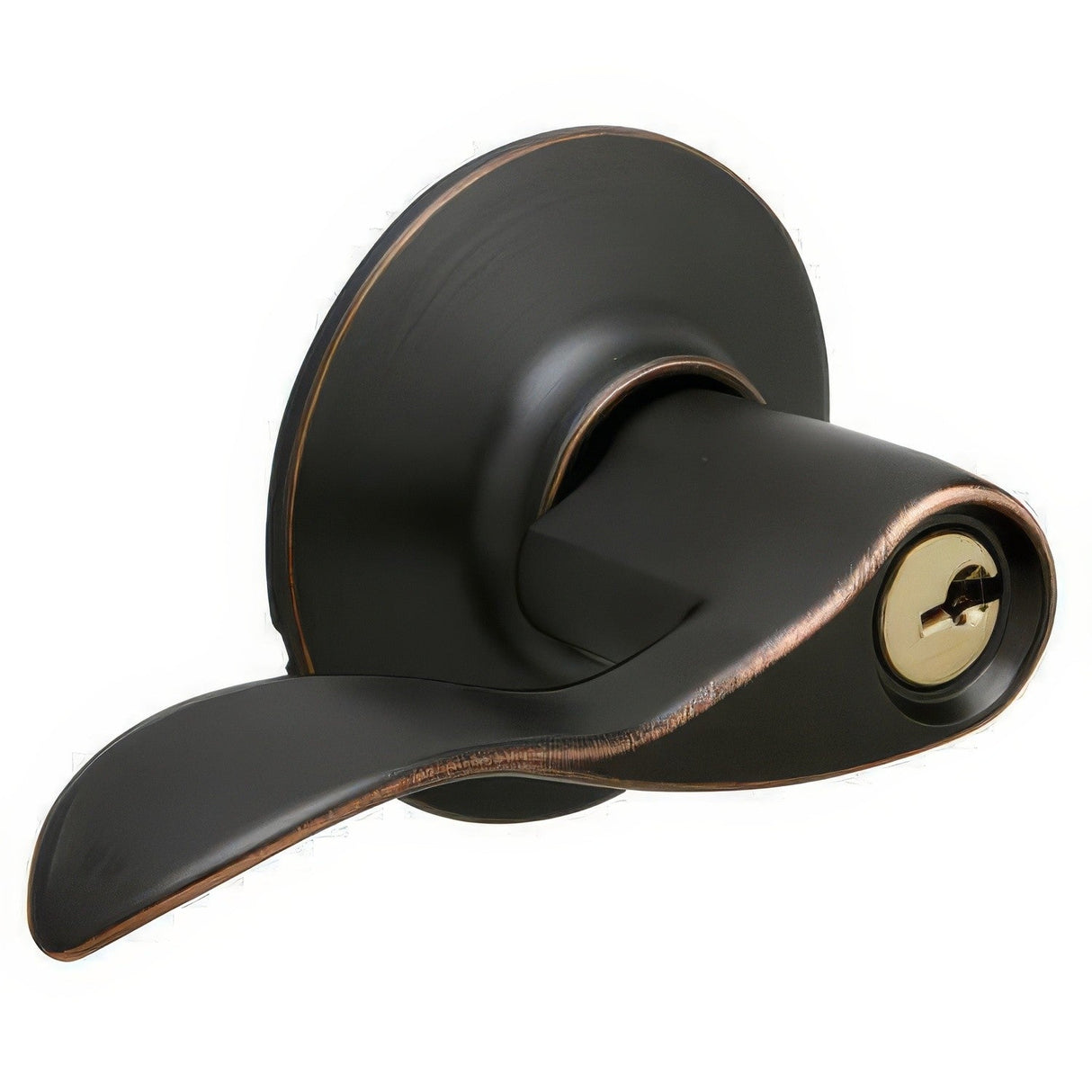 Schlage F51AACC716 aged bronze keyed entry door lever