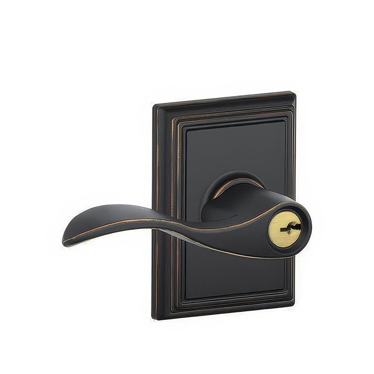 Schlage F51AACC716ADD aged bronze keyed entry door lever