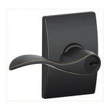 Schlage F51AACC716CEN aged bronze keyed entry door lever
