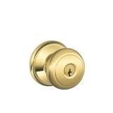 Schlage F51AAND505 lifetime polished brass keyed entry door knob