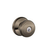 Schlage F51AAND620 antique pewter keyed entry door knob