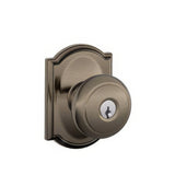 Schlage F51AAND620ADD antique pewter keyed entry door knob