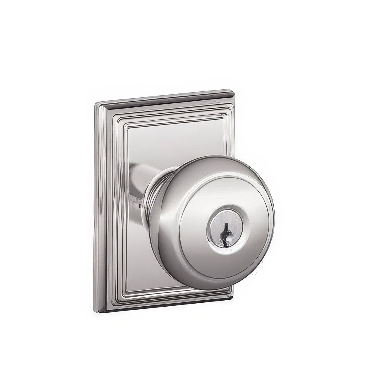 Schlage F51AAND625ADD polished chrome keyed entry door knob