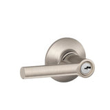 Schlage F51ABRW619 satin nickel keyed entry door lever