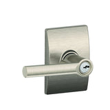 Schlage F51ABRW619CEN satin nickel keyed entry door lever