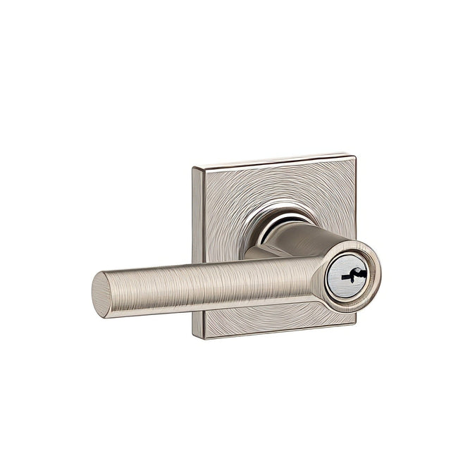 Schlage F51ABRW619COL satin nickel keyed entry door lever