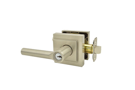 Schlage F51ABRW619ULD satin nickel keyed entry door lever